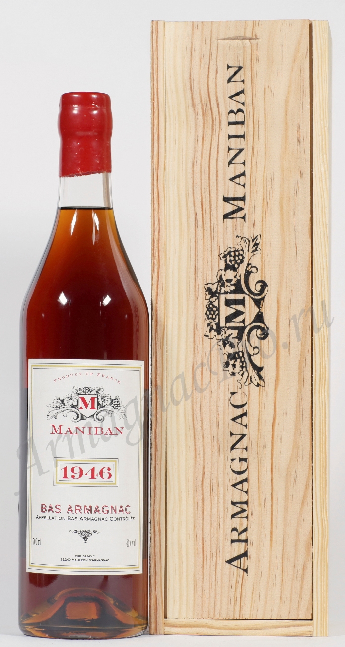 Арманьяк 1946 Шато де Манибан armagnac 1946 Chateau de Maniban