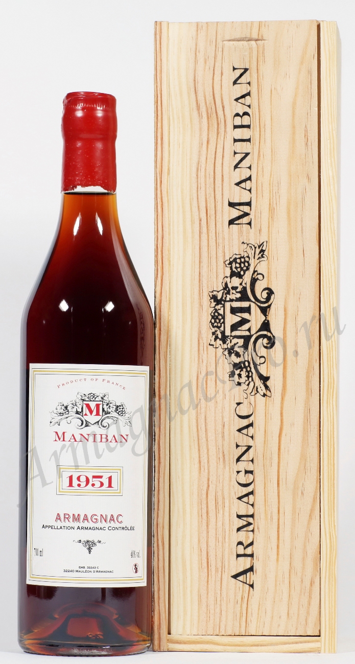 Арманьяк 1951 Шато де Манибан armagnac 1951 Chateau de Maniban