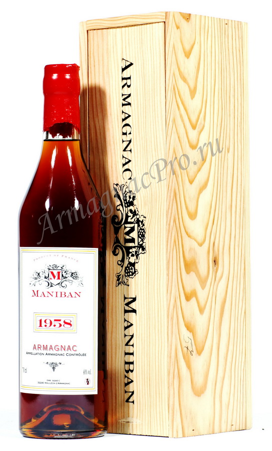 Арманьяк 1958 Шато де Манибан armagnac 1958 Chateau de Maniban