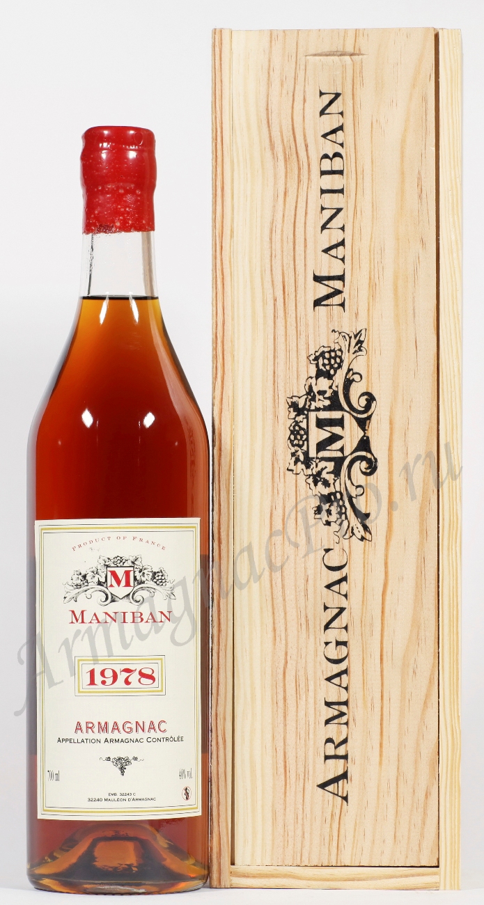 Арманьяк 1978 Шато де Манибан armagnac 1978 Chateau de Maniban