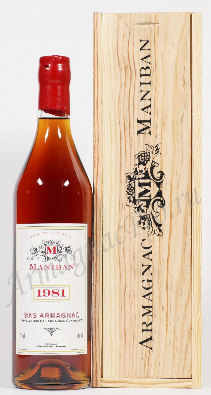 Арманьяк 1981 Шато де Манибан armagnac 1981 Chateau de Maniban