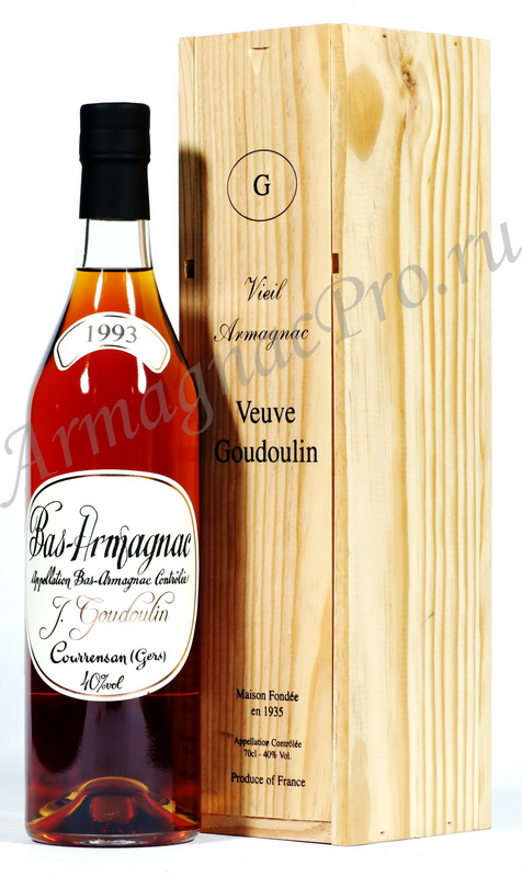 Арманьяк 1993 года Вёв Ж. Гудулен armagnac Veuve J.Goudoulin