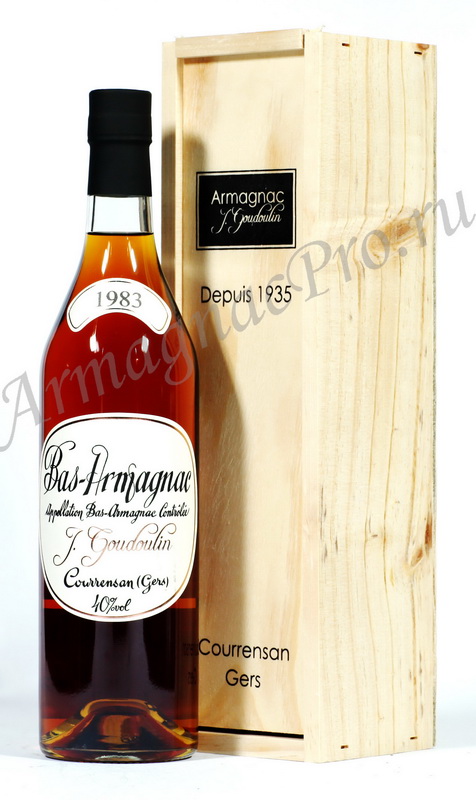 Арманьяк 1983 года Вёв Ж. Гудулен armagnac Veuve J.Goudoulin