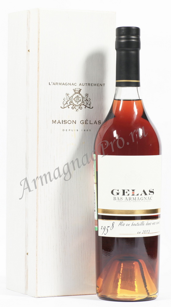 Арманьяк 1958 Мейсон Желас armagnac Maison Gelas деревянной коробке