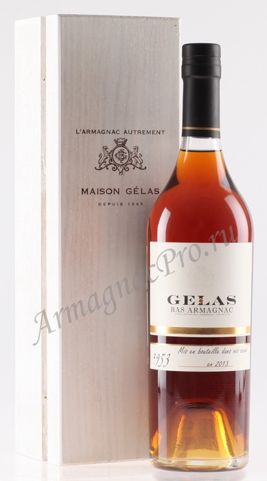 Арманьяк 1953 Мейсон Желас armagnac Maison Gelas деревянной коробке