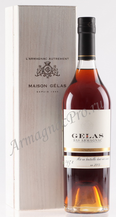 Арманьяк 1951 Мейсон Желас armagnac Maison Gelas деревянной коробке